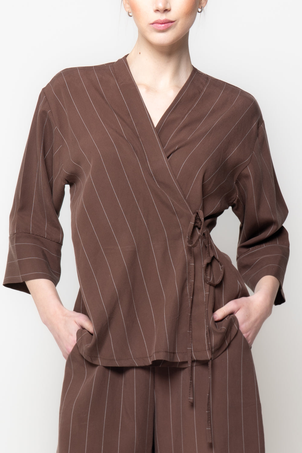Blusa a Portafoglio Gessata