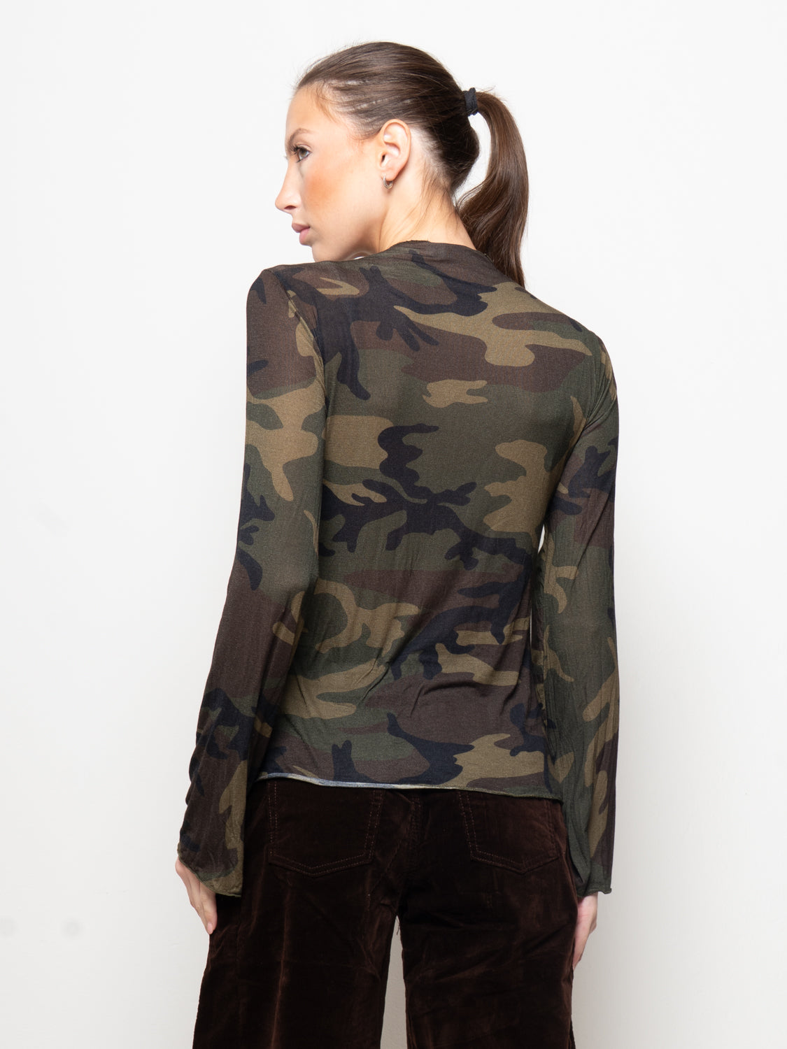 Maglia misto cashmere stampa camouflage