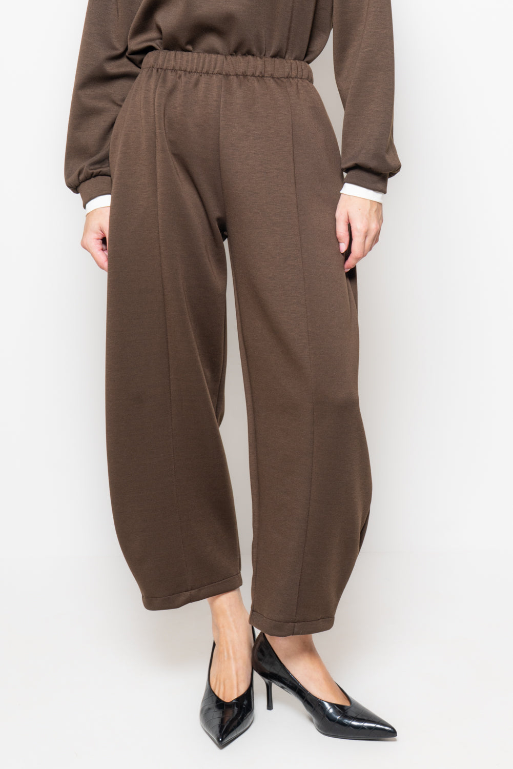 Pantalone barrel in ecopelle
