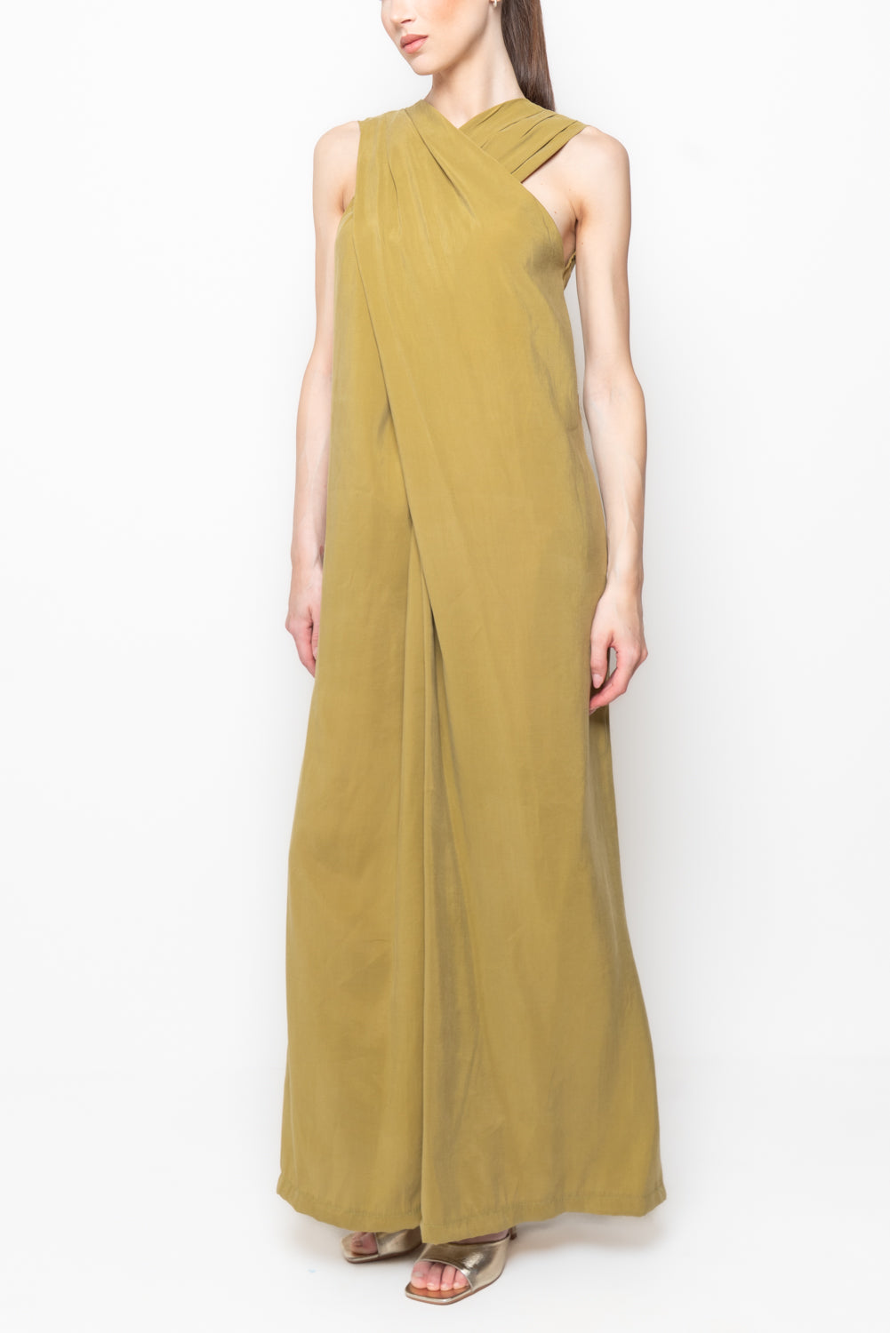 Tuta Intera Incrociata con Pantalone Wide Leg