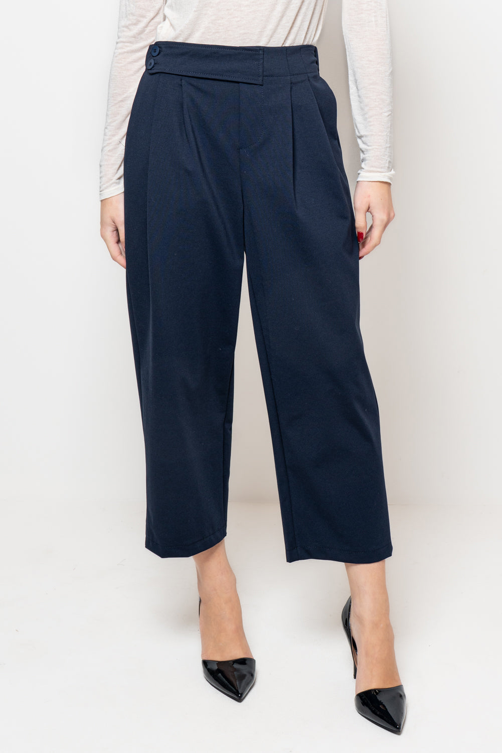 Pantalone in punto milano doppio bottone