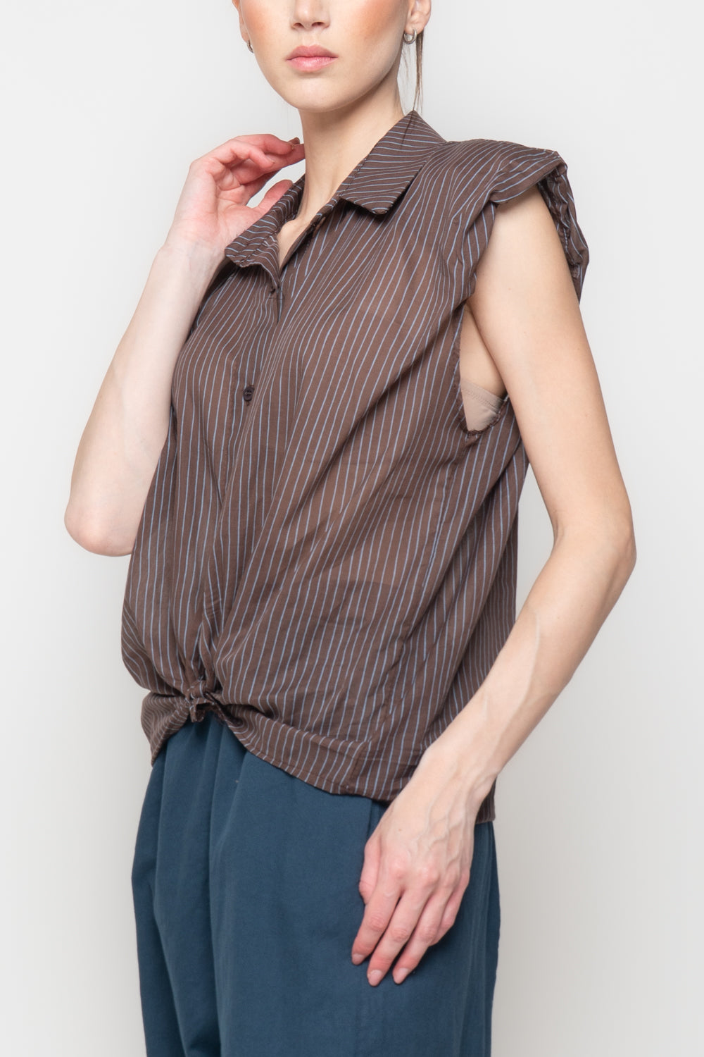 Camicia Smanicata a Righe