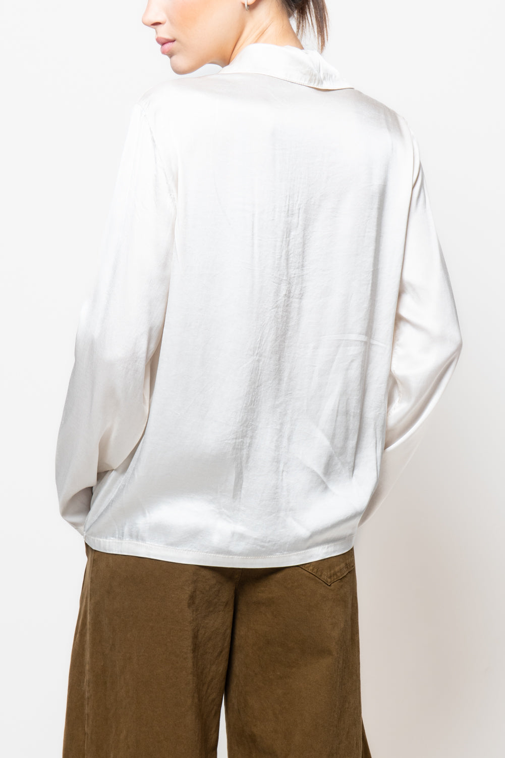 Camicia in satin con rouches