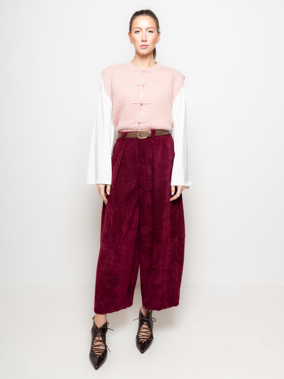 Pantalone ampio in ciniglia