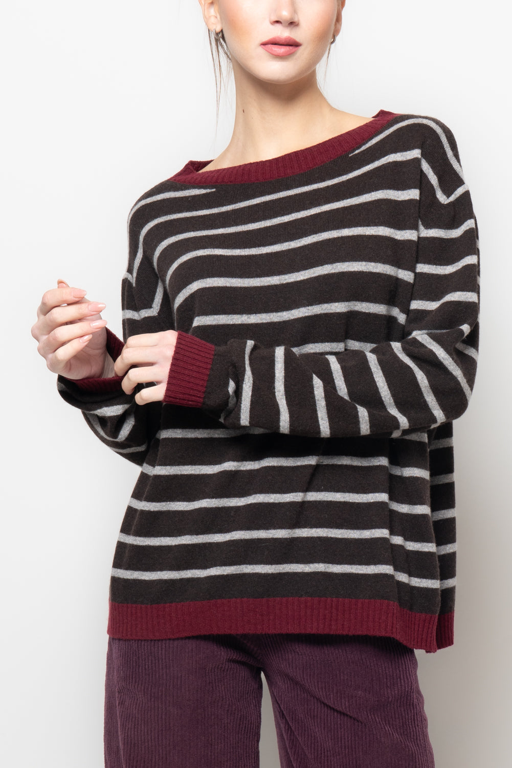 Maglia a scatola a righe