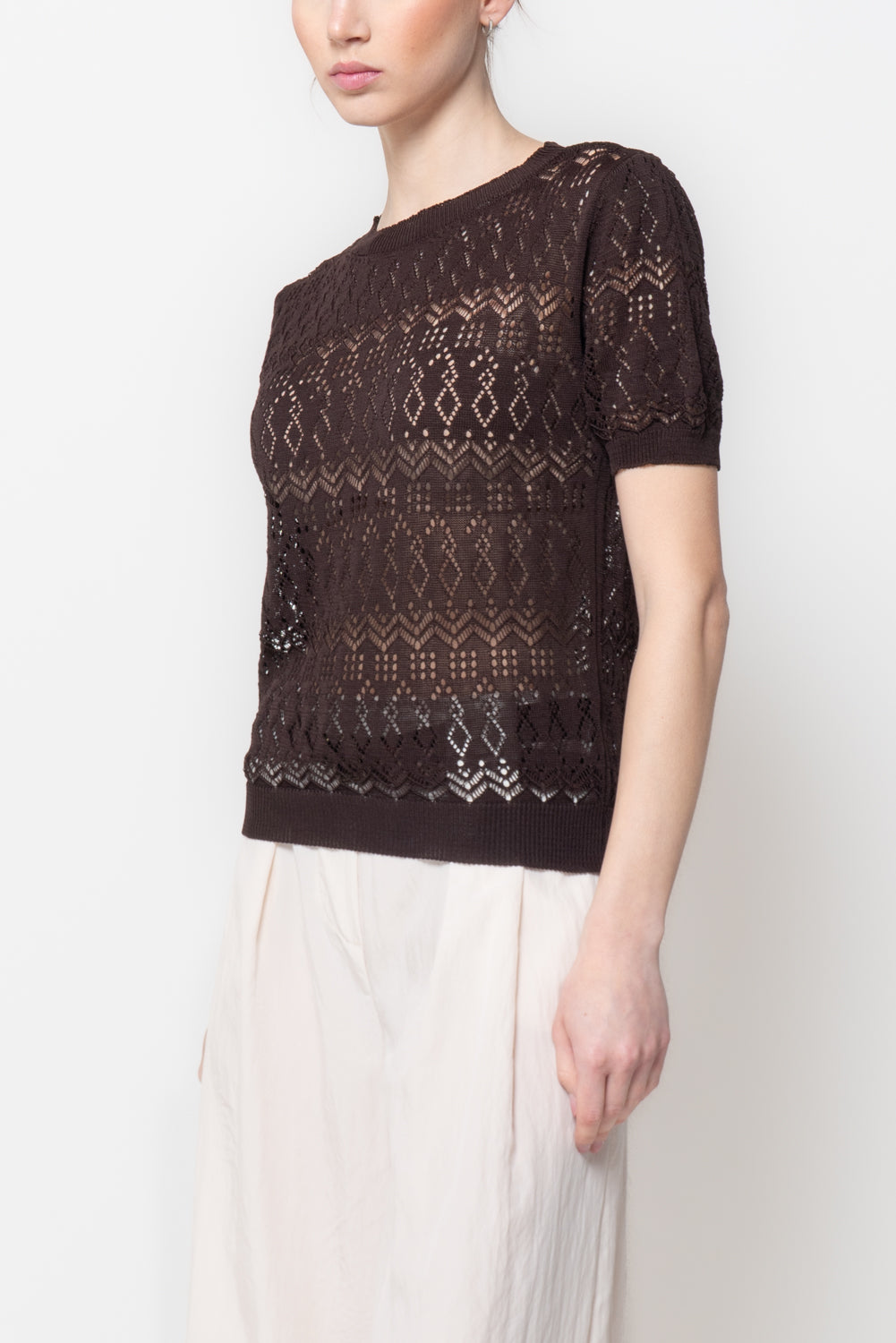 T-shirt in Maglia Traforata