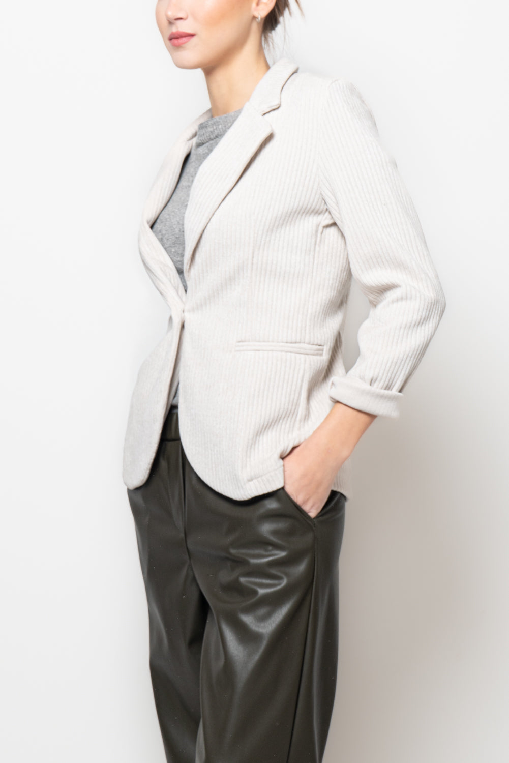 Giacca sfiancata in velluto