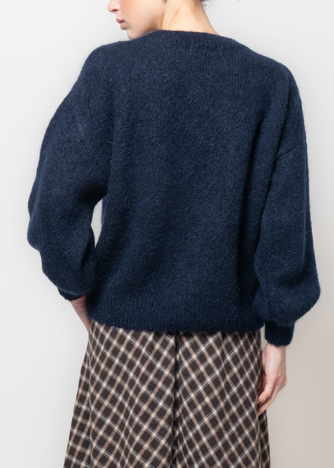 Maglia in mohair manica volume