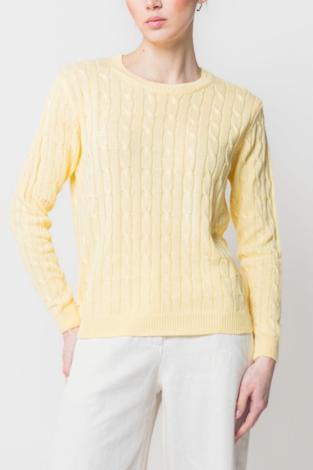 Maglia a Trecce in Cotone Leggero