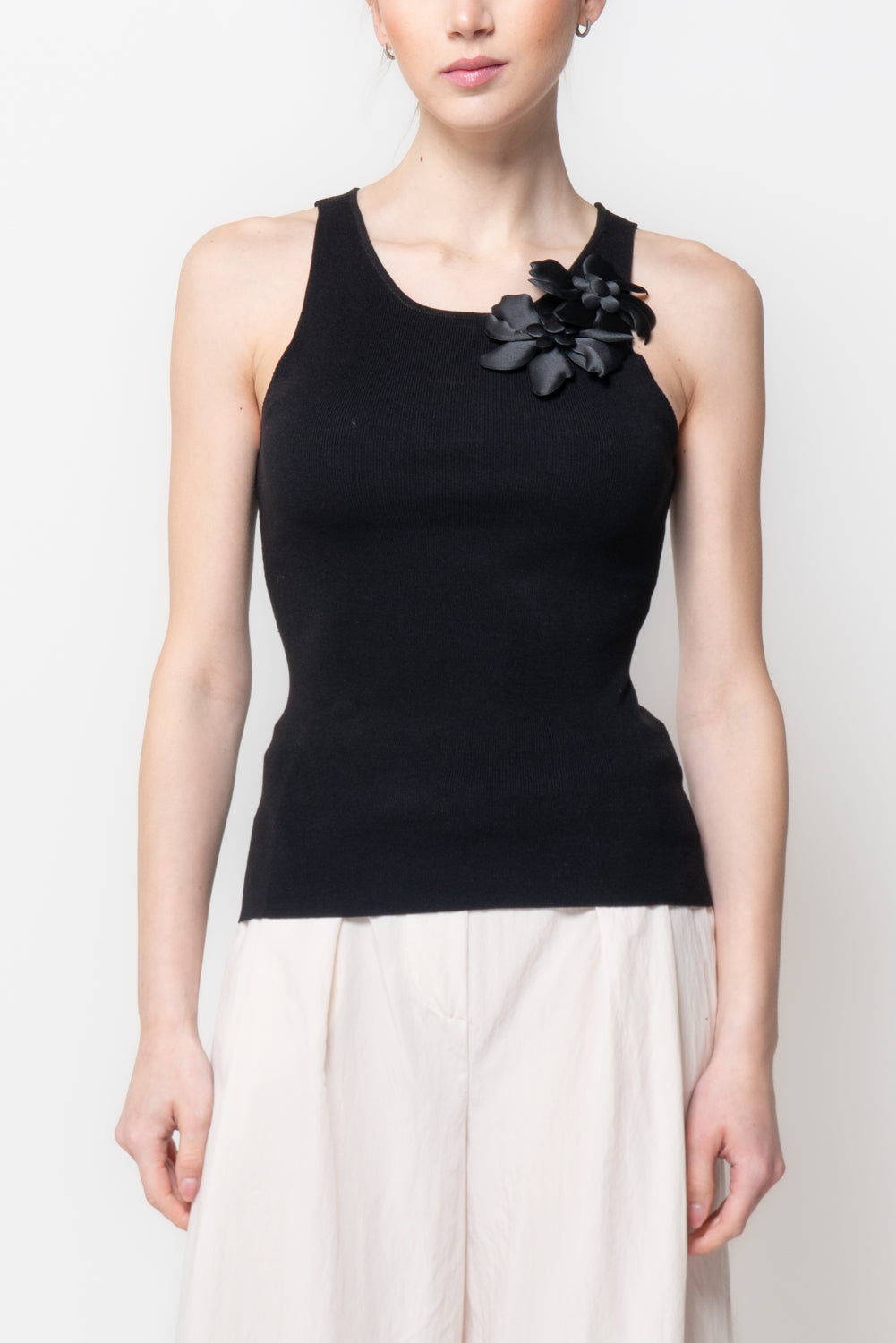 Top a Costine con Fiori 3D