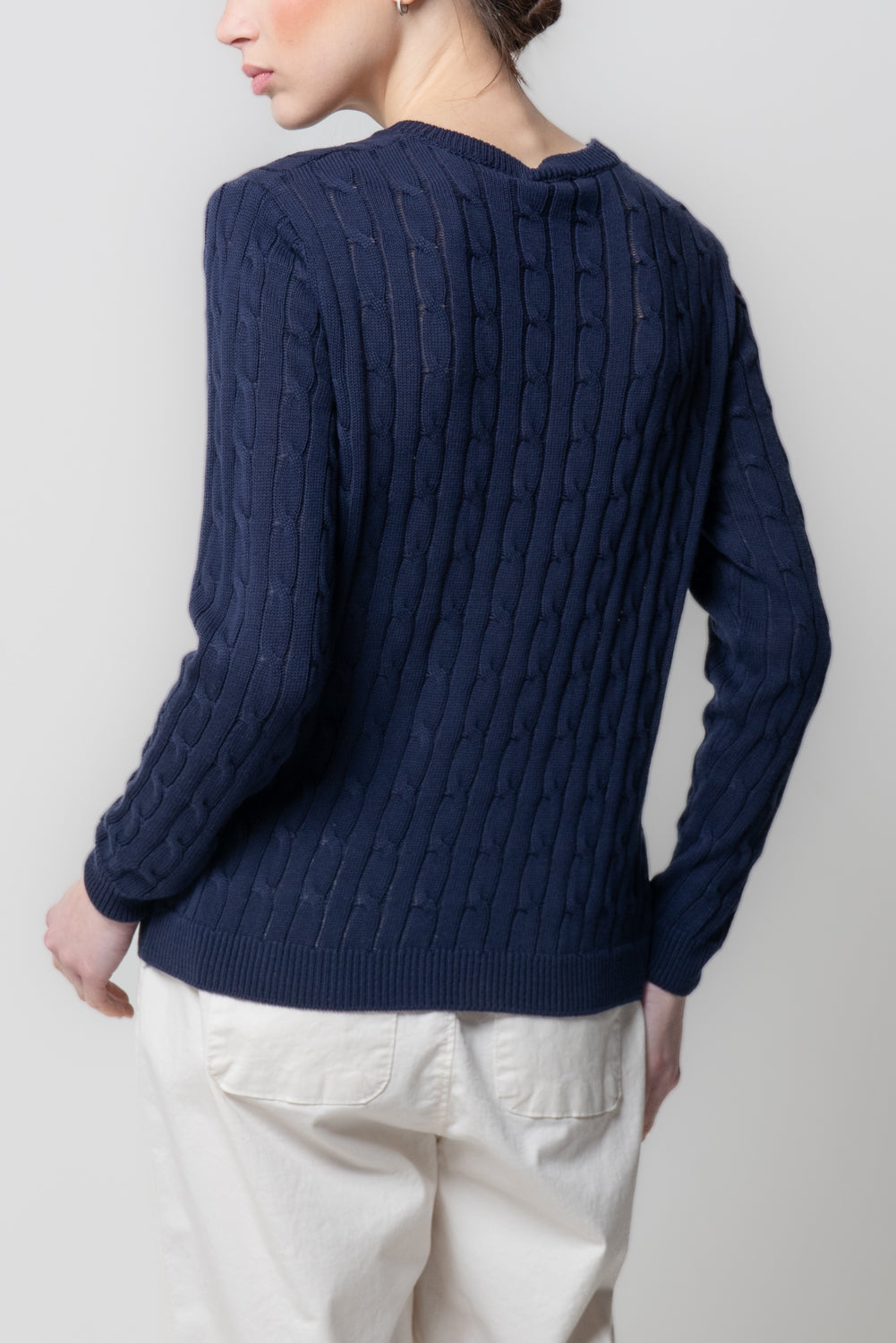 Maglia a Trecce in Cotone Leggero