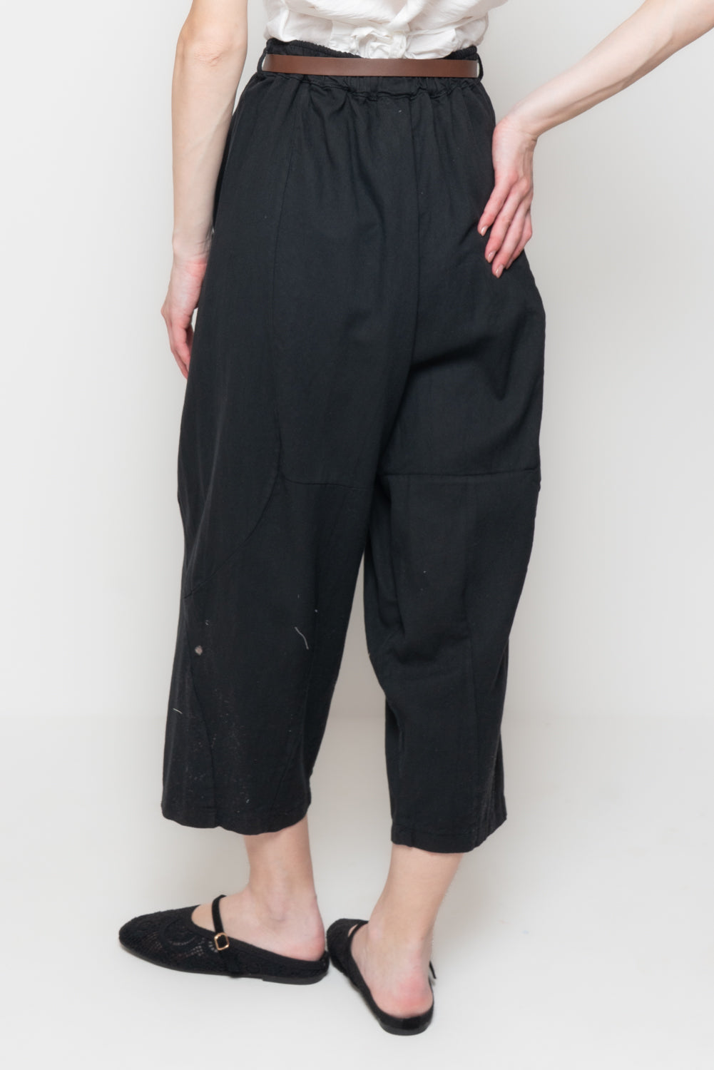 Pantalone a Gamba Larga con Cintura