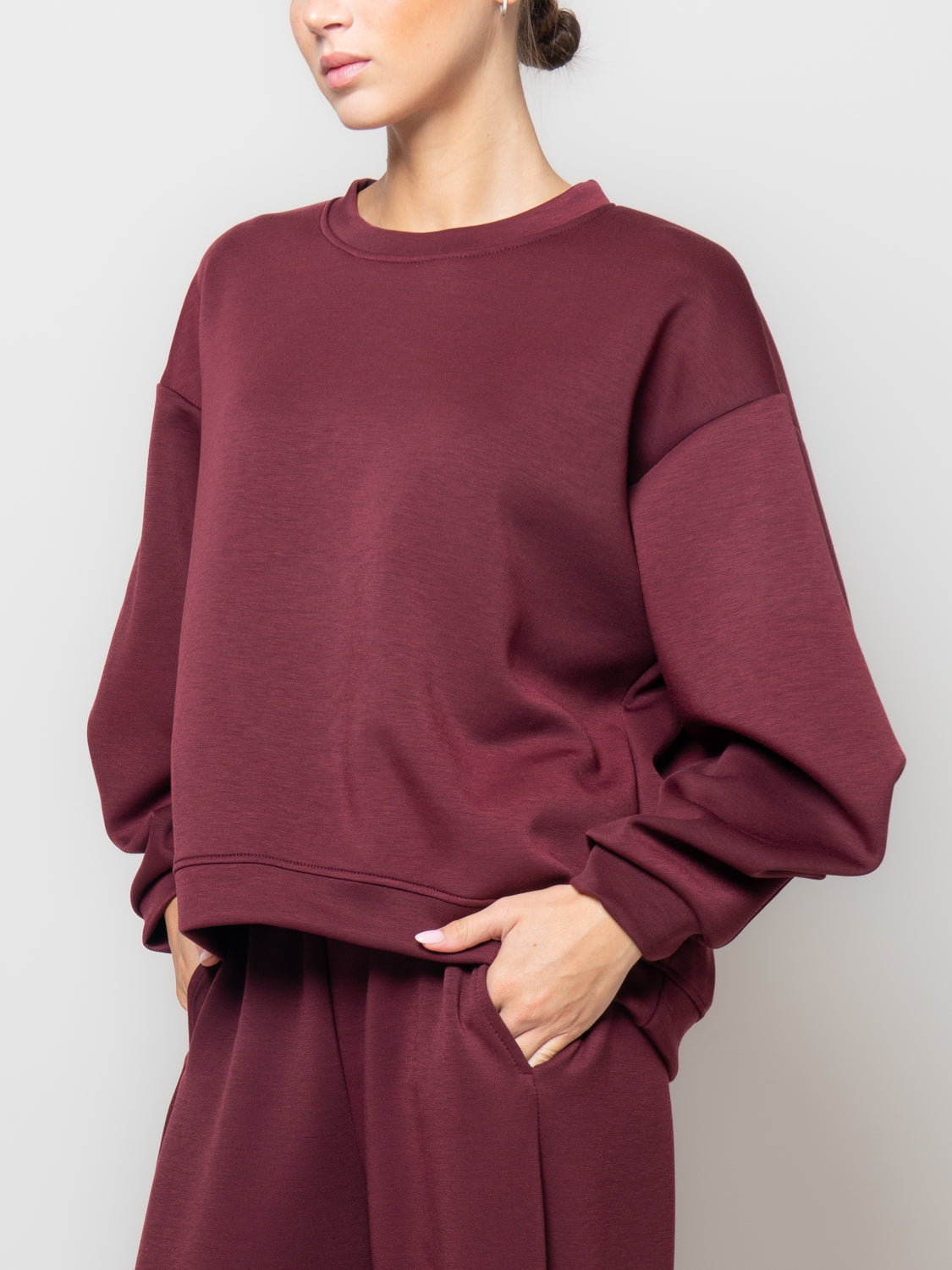 Felpa in neoprene con manica rappresa