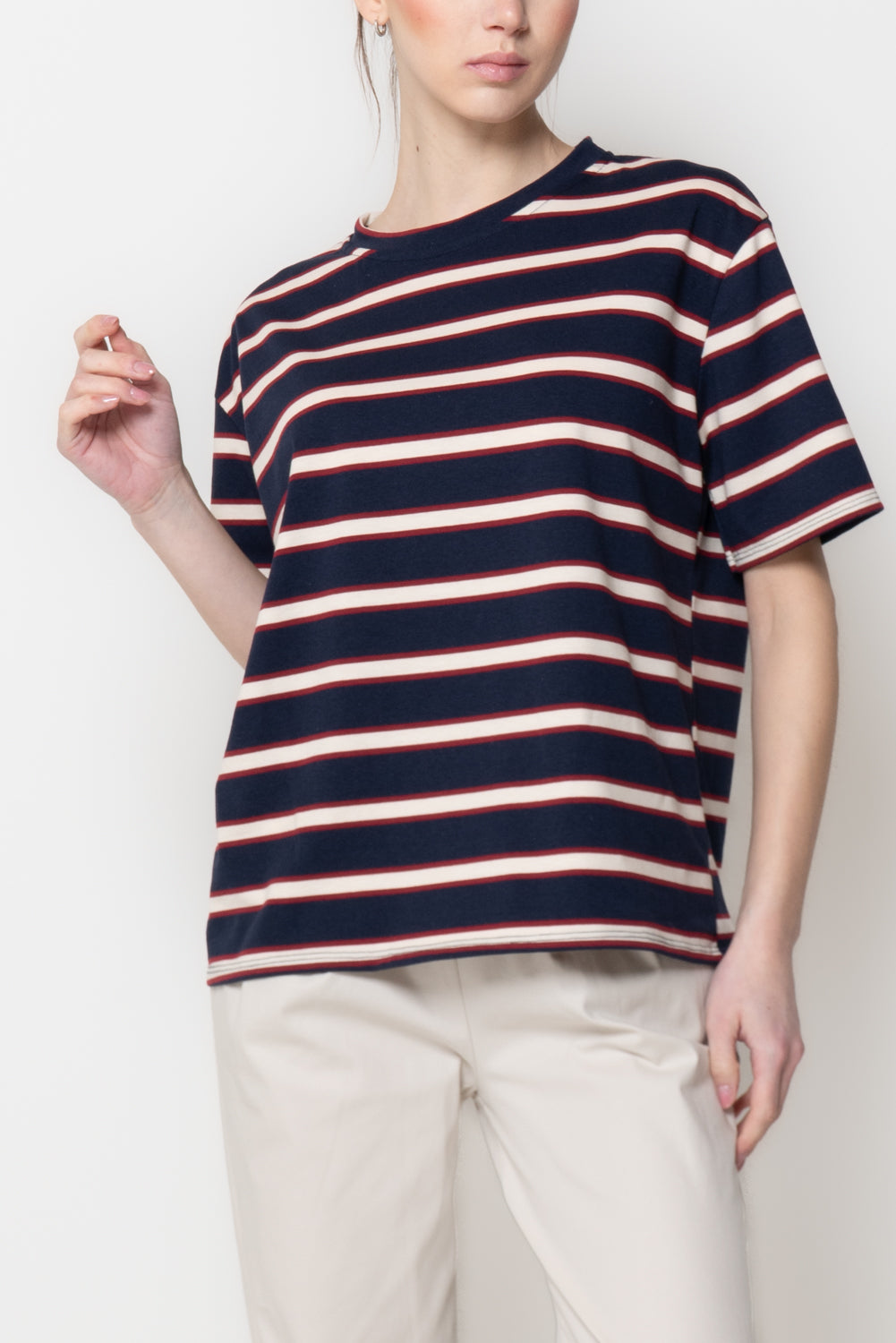 T-shirt Oversize a Righe Orizzontali
