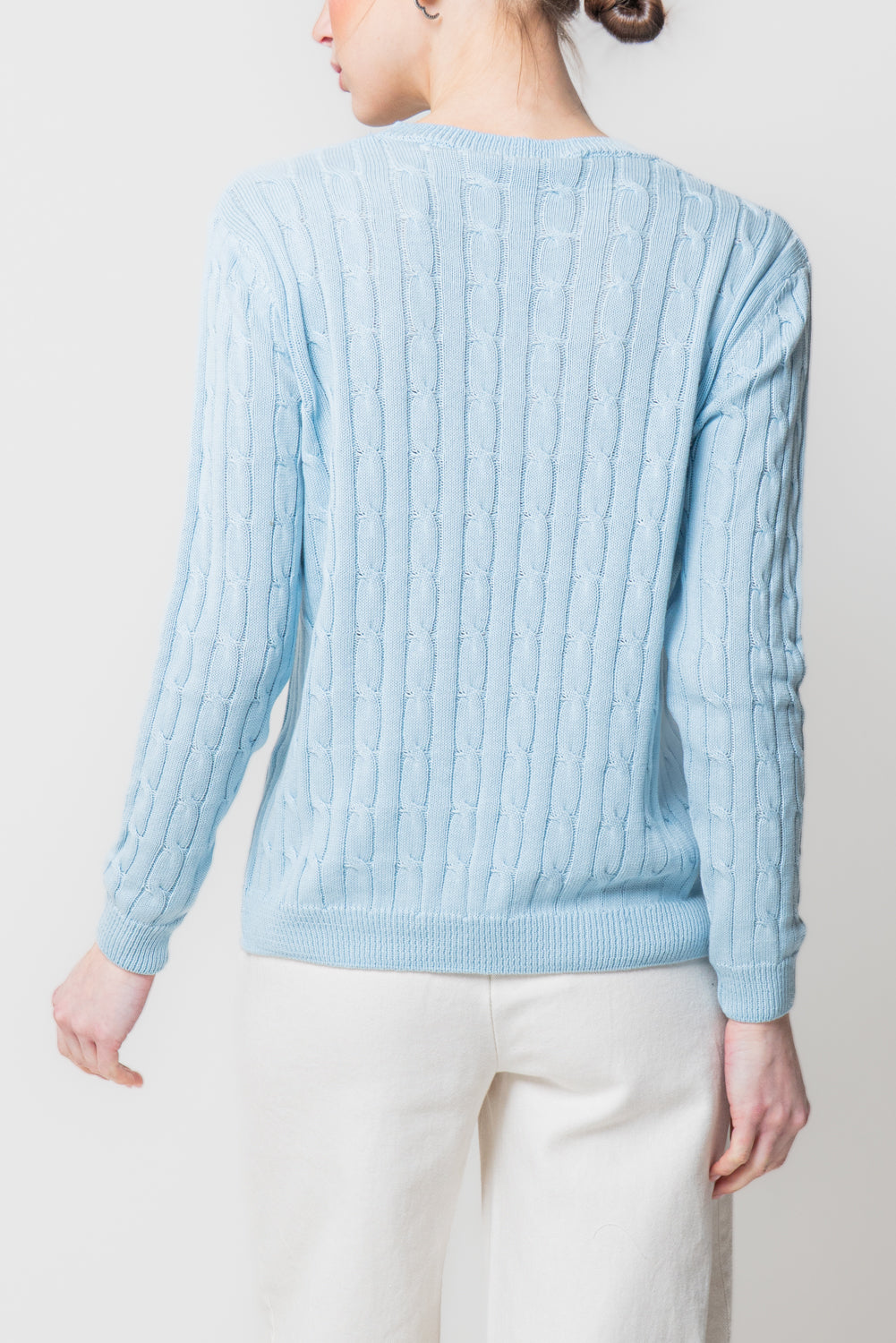 Maglia a Trecce in Cotone Leggero