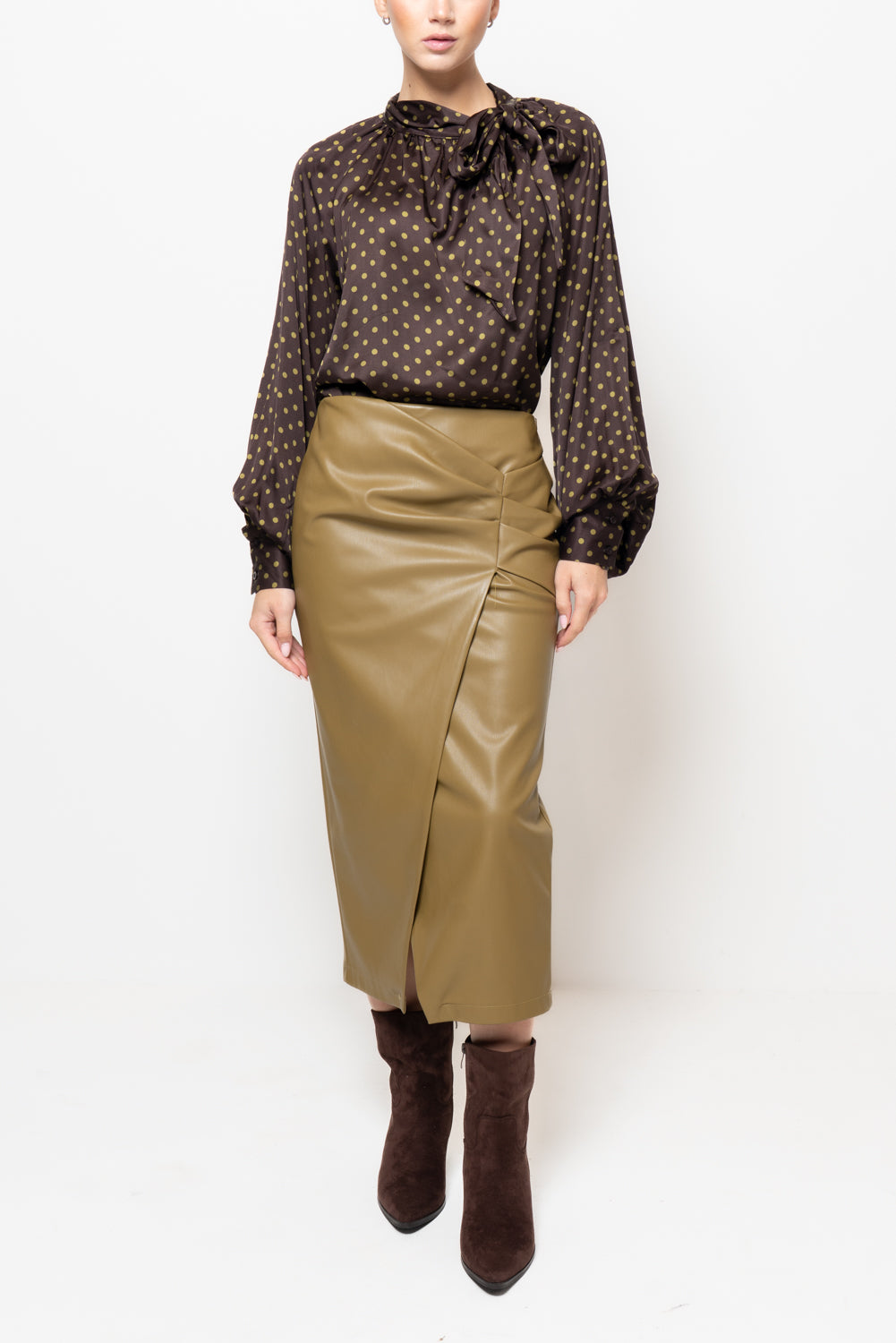 Gonna in ecopelle rappresa