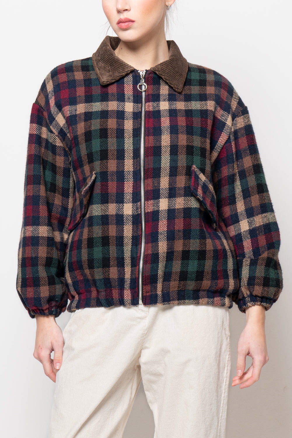 Bomber con colletto in velluto