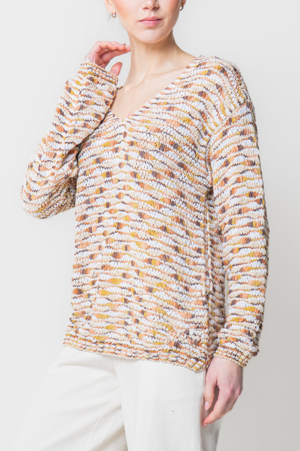 Maglia in Filato Fiammato Multicolor