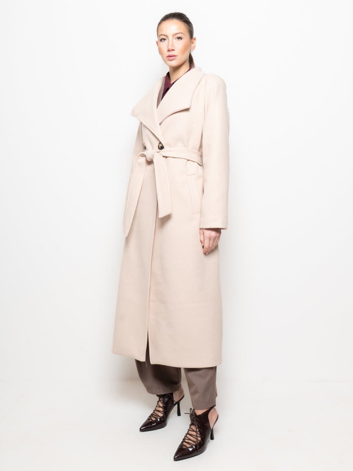Cappotto lungo con cintura