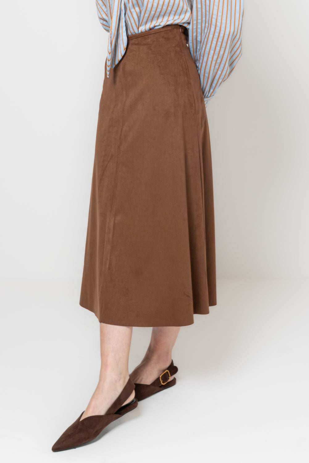 Lunguette a trapezio in suede