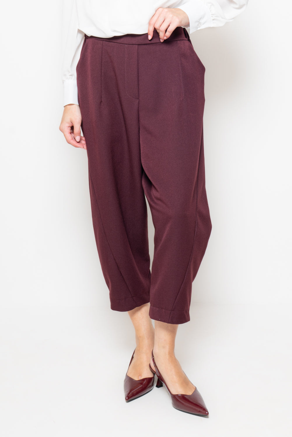 Pantalone baggy vita alta