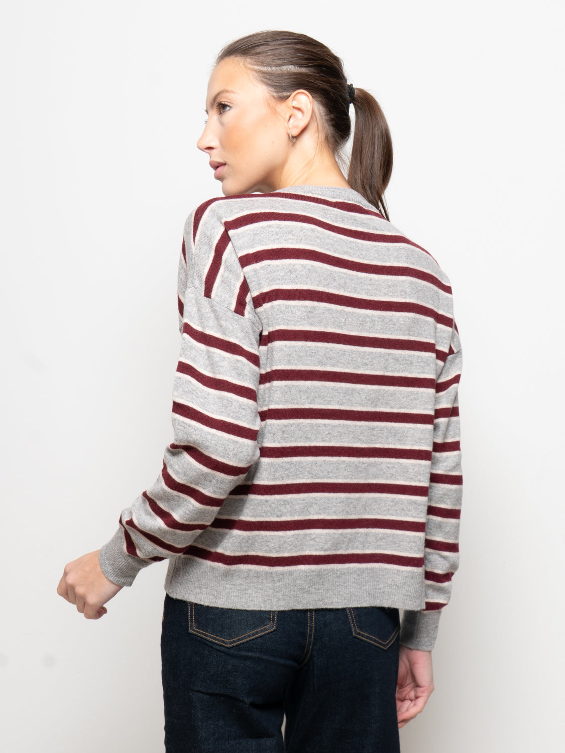 Maglia a righe misto cashmere