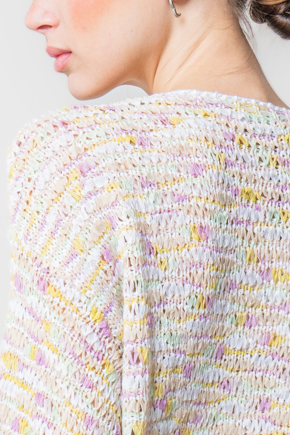 Maglia Girocollo in Filato Fiammato Multicolor