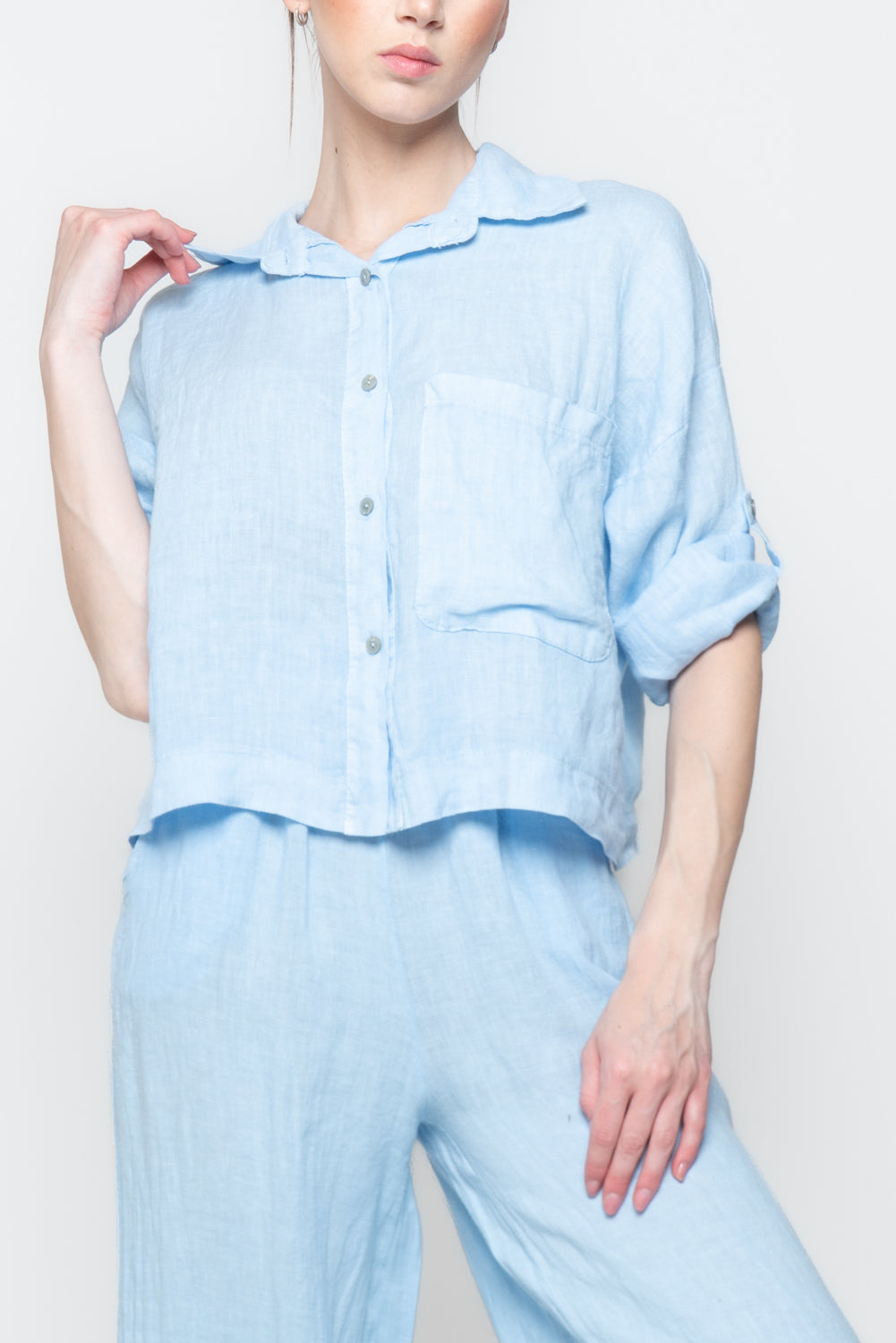 Camicia a scatola 100% lino