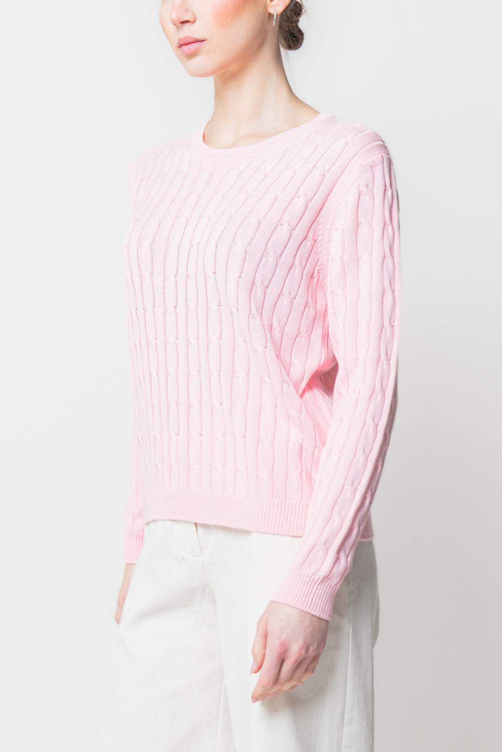 Maglia a Trecce in Cotone Leggero