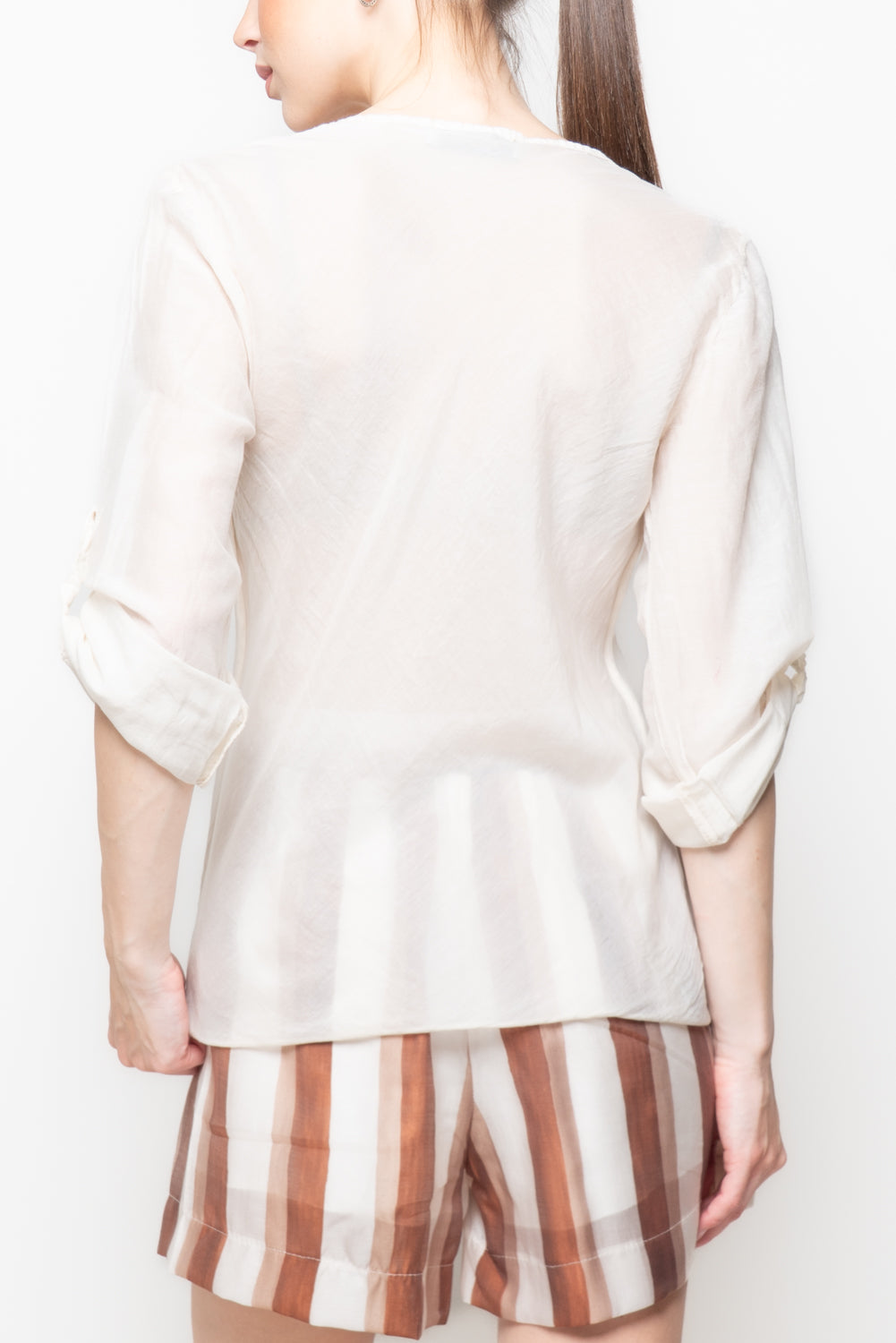 Blusa con Scollo a V e Paillettes