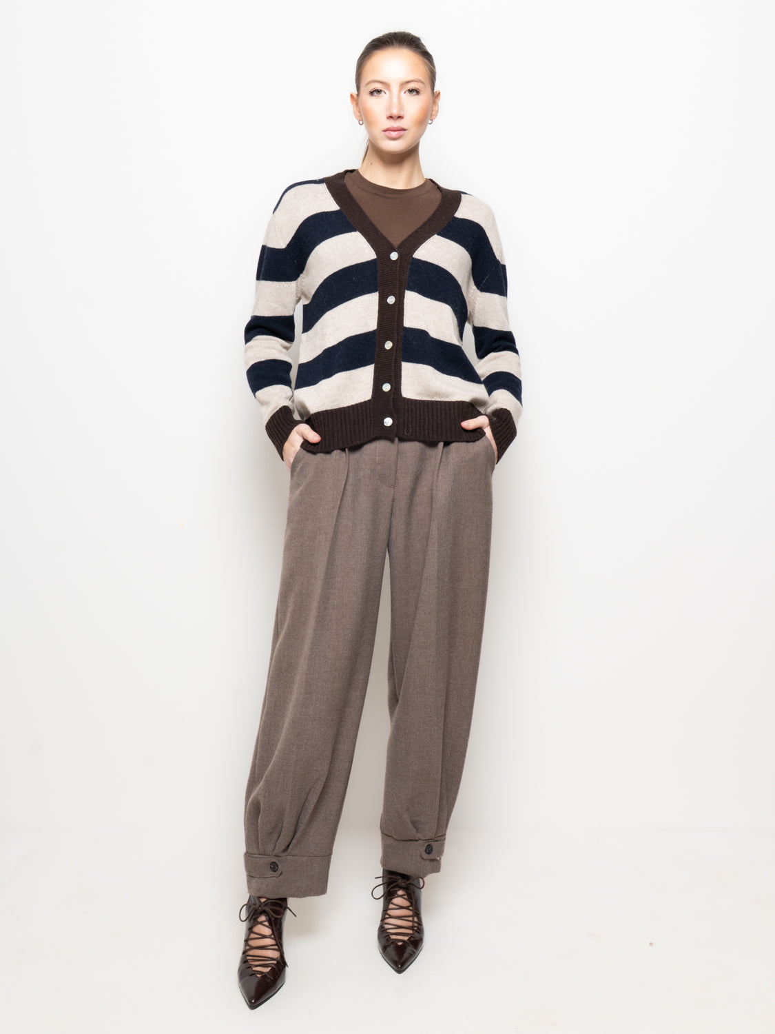 Cardigan a righe