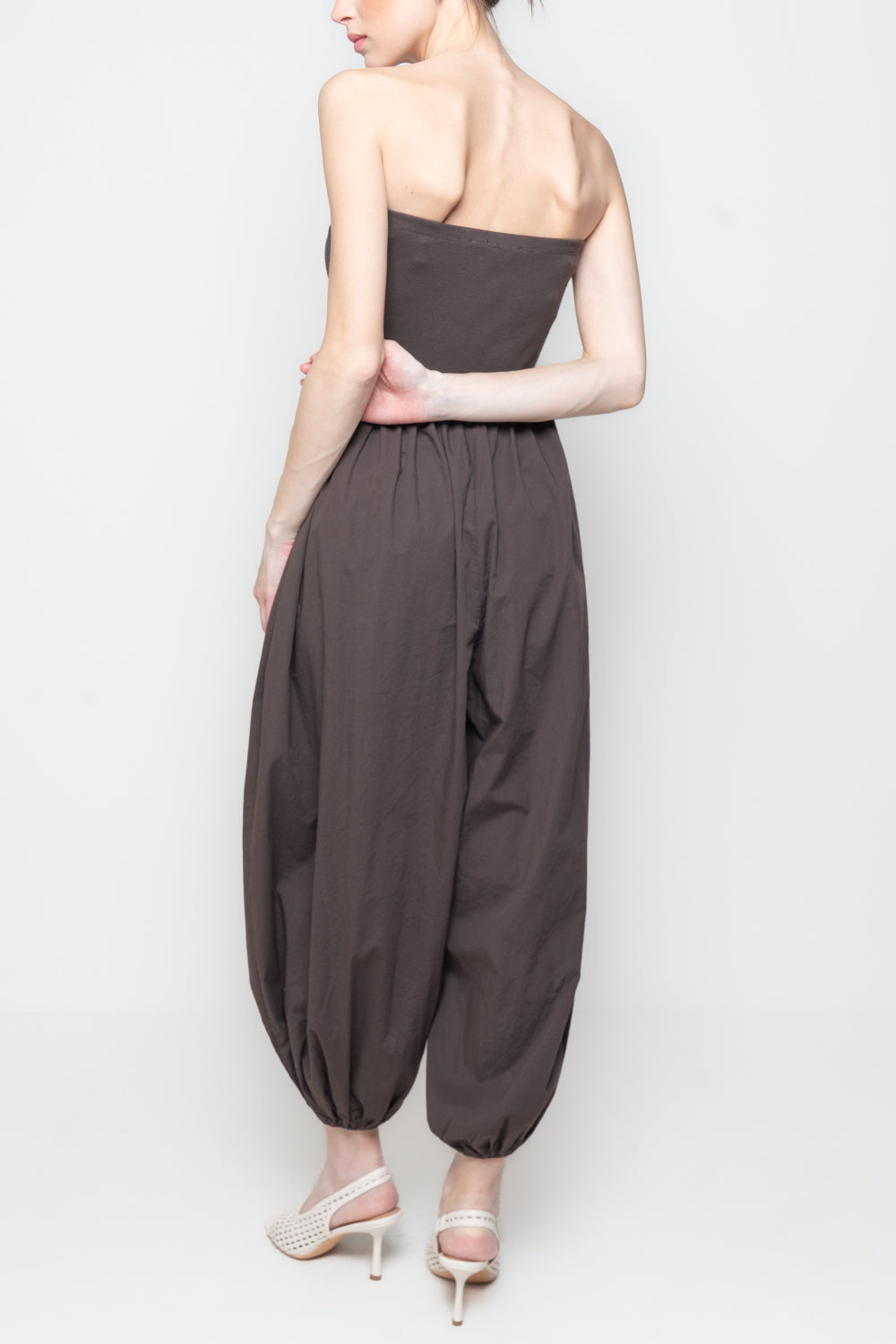 Tuta Strapless con Fondo a Palloncino