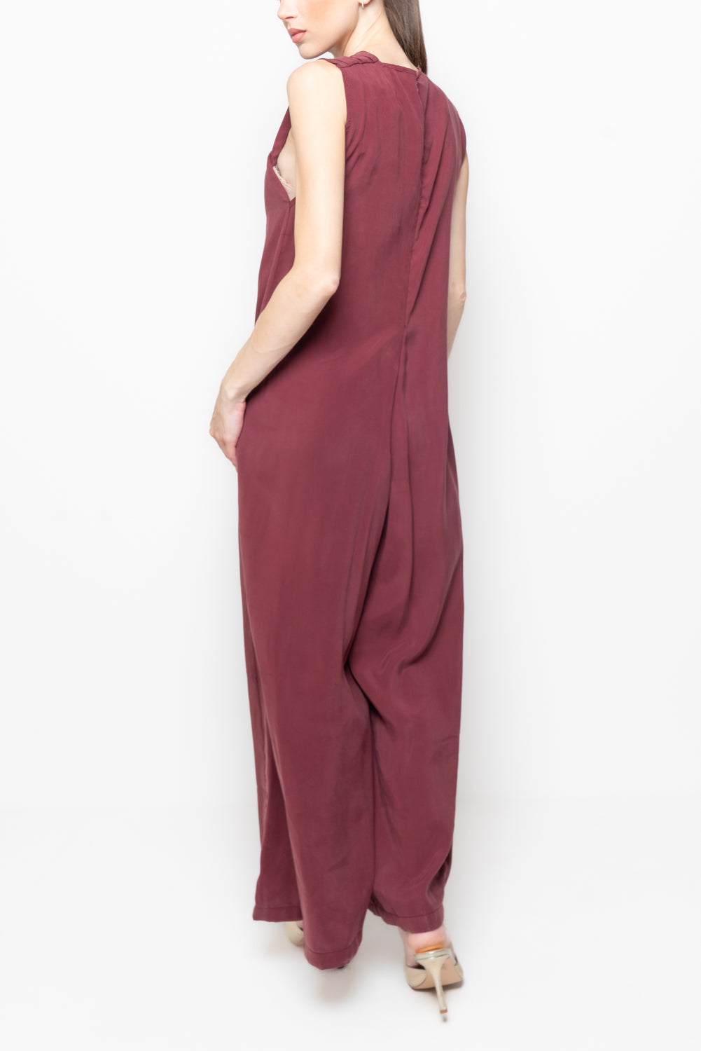 Tuta Intera Incrociata con Pantalone Wide Leg
