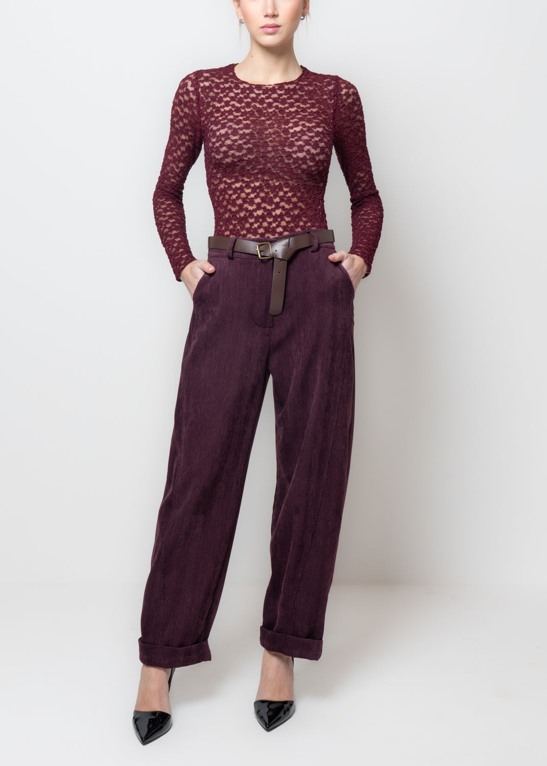 Pantaloni baggy in velluto