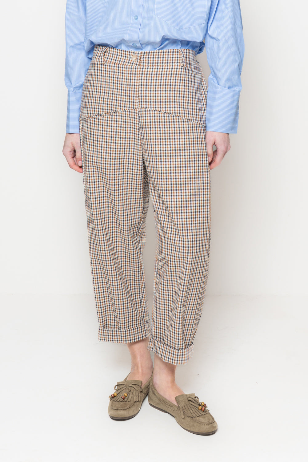 Pantaloni baggy a quadretti