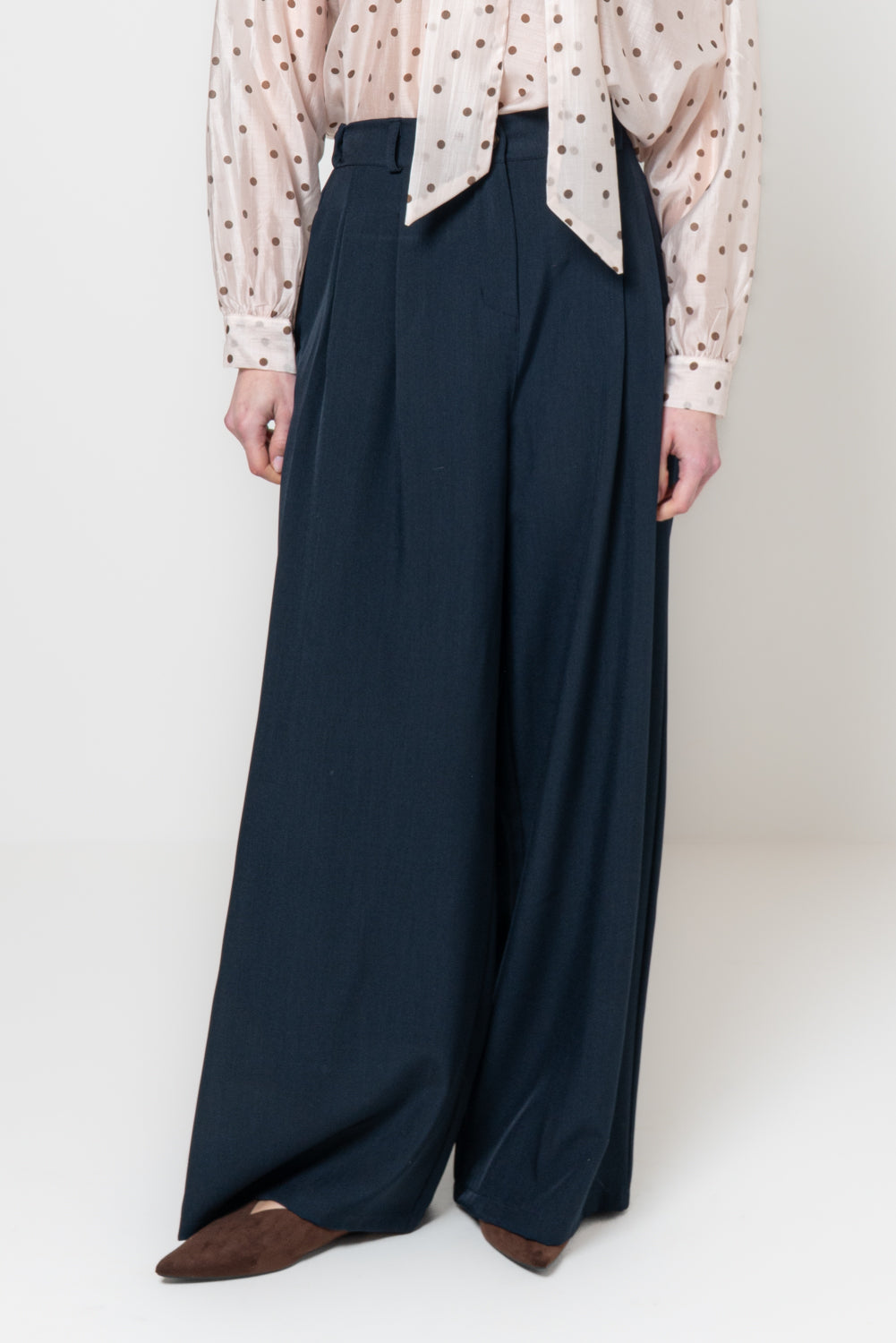 Pantaloni palazzo con pinces