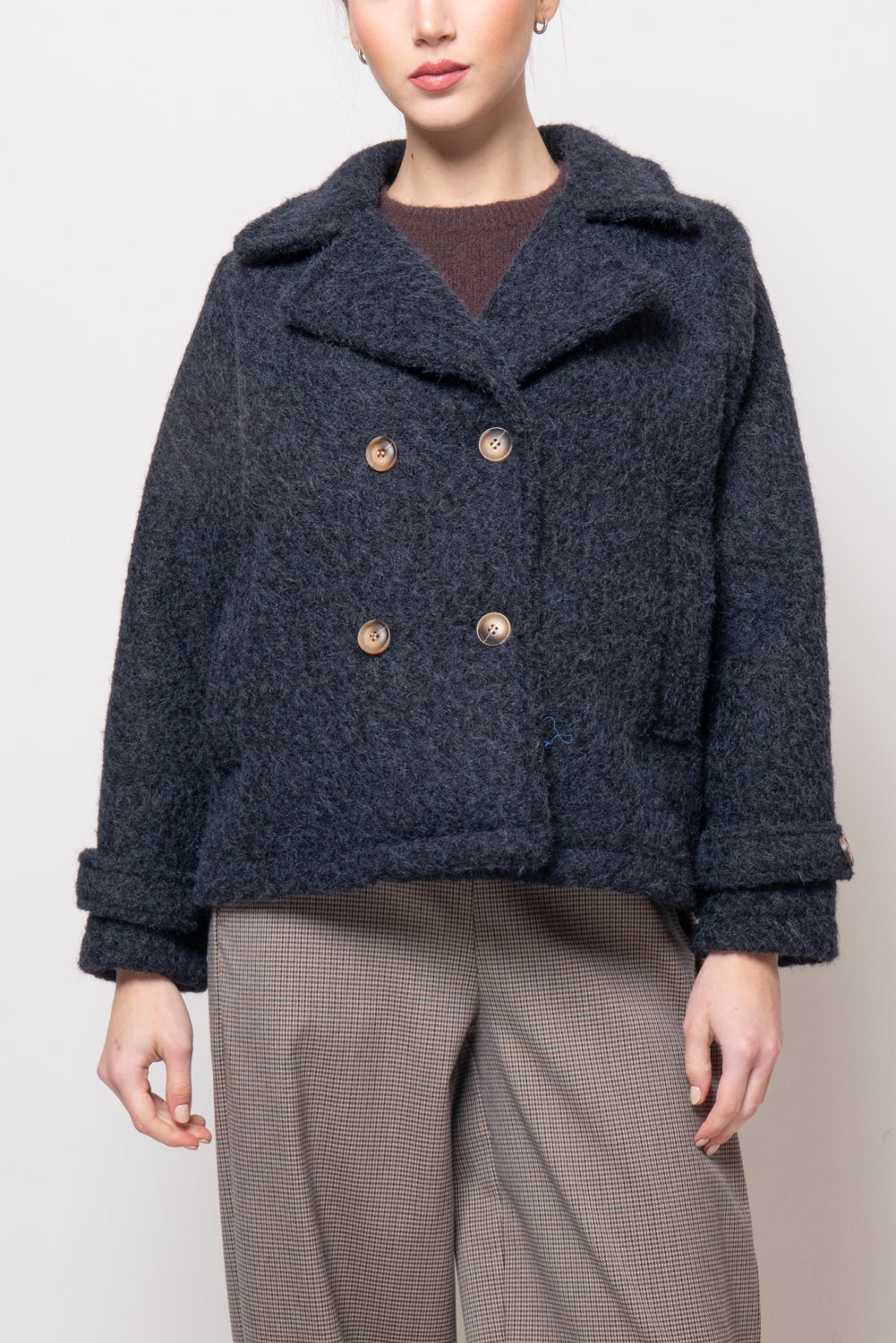 Cappotto bouclé corto