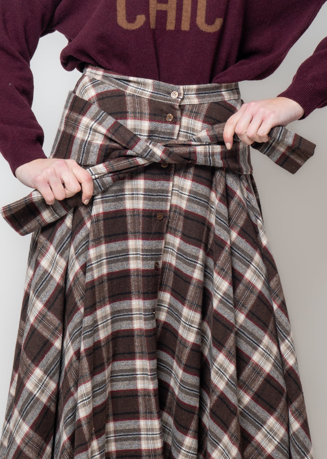 Gonna a quadri con fusciacca