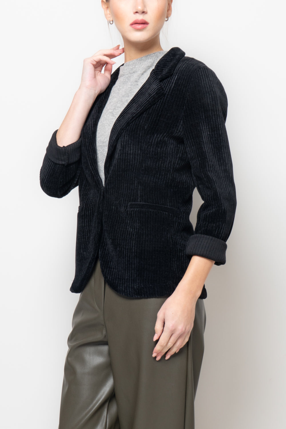 Giacca sfiancata in velluto