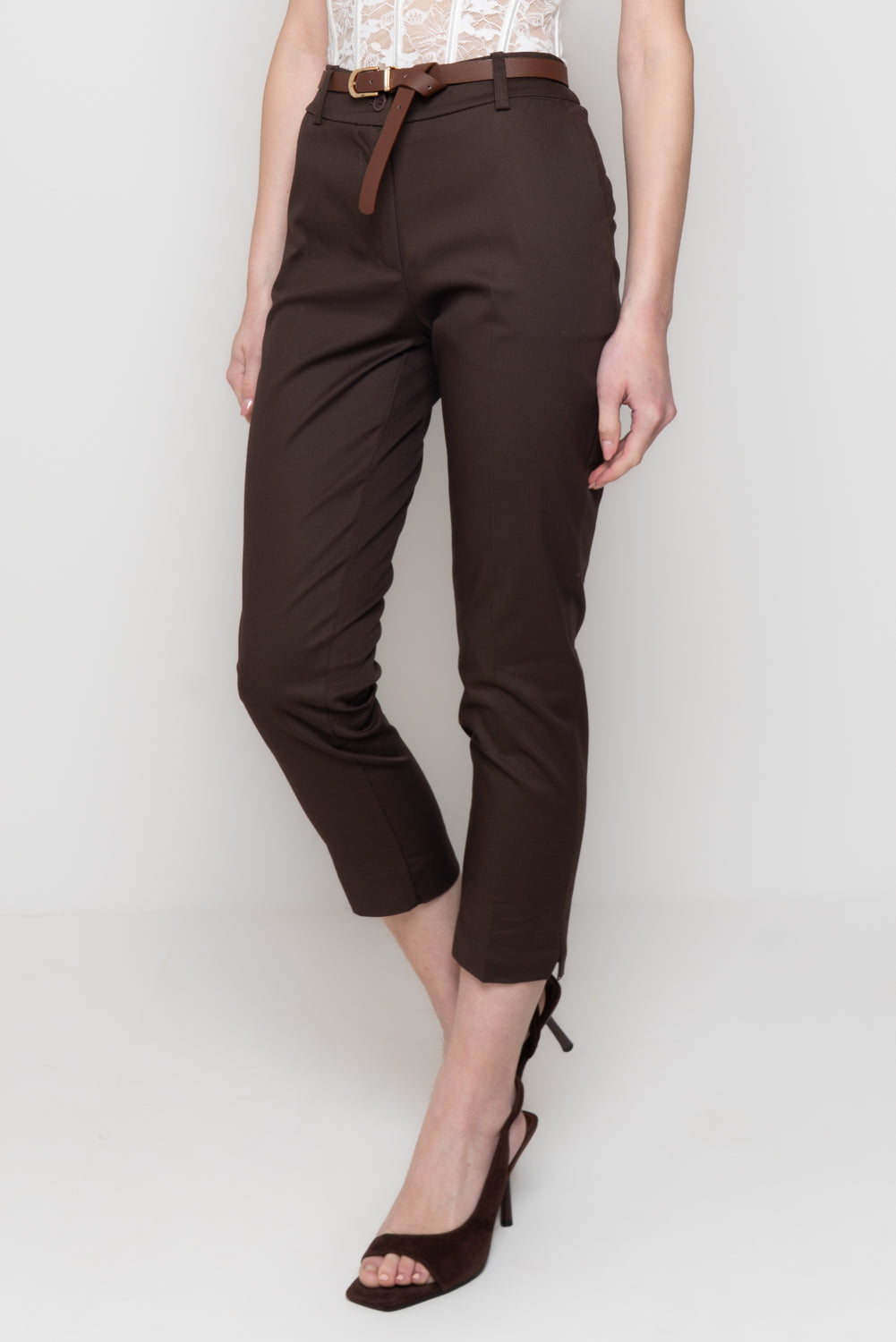 Pantalone a Sigaretta con Cintura Sottile