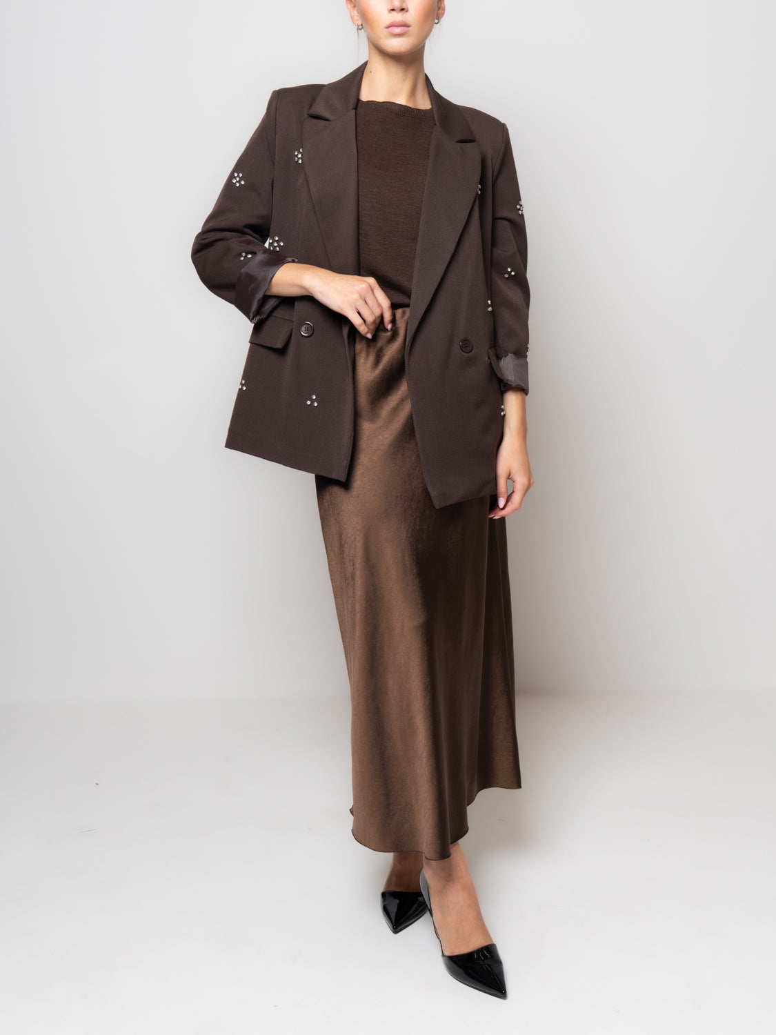 Gonna in satin lunga