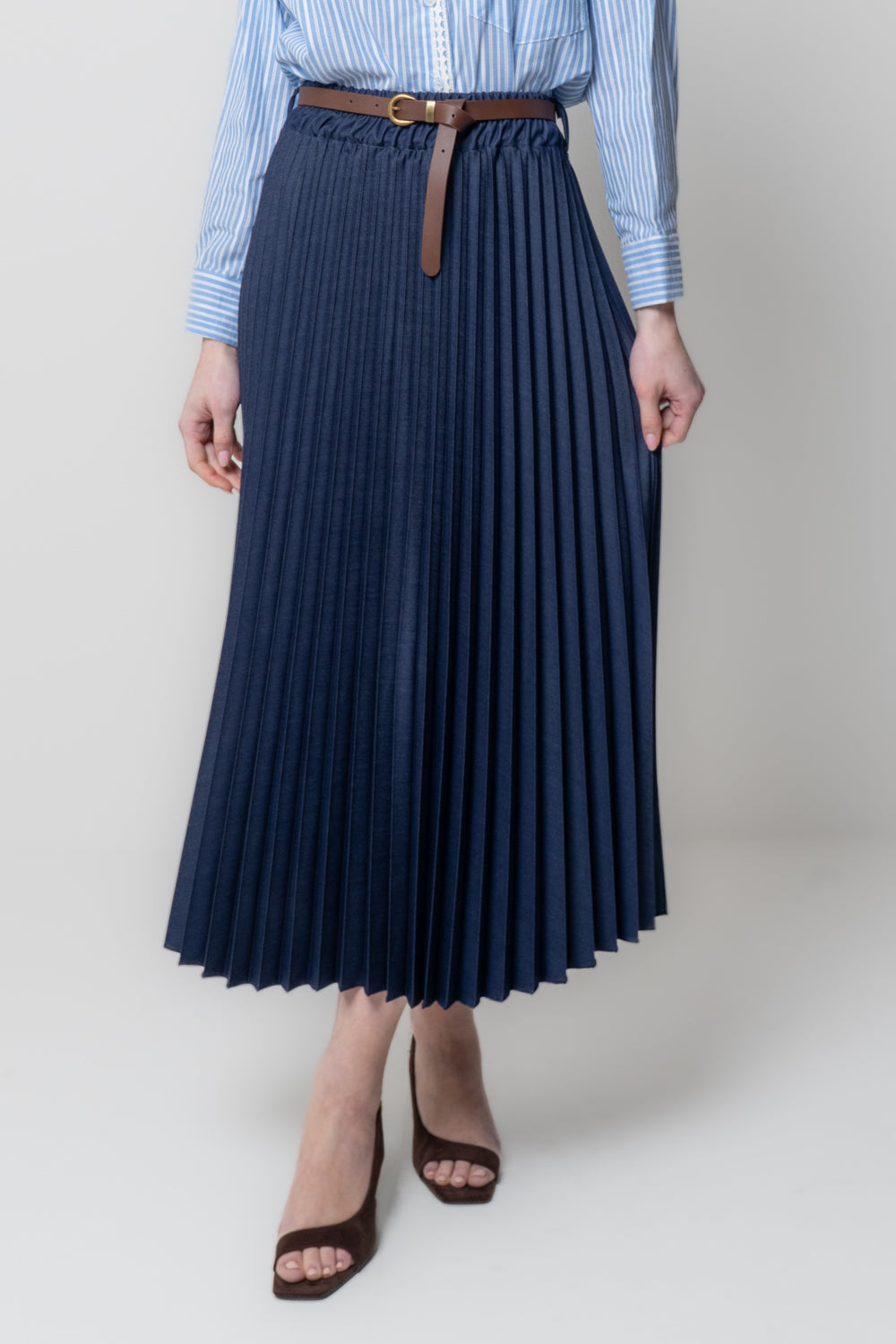 Gonna Plissettata con Cintura