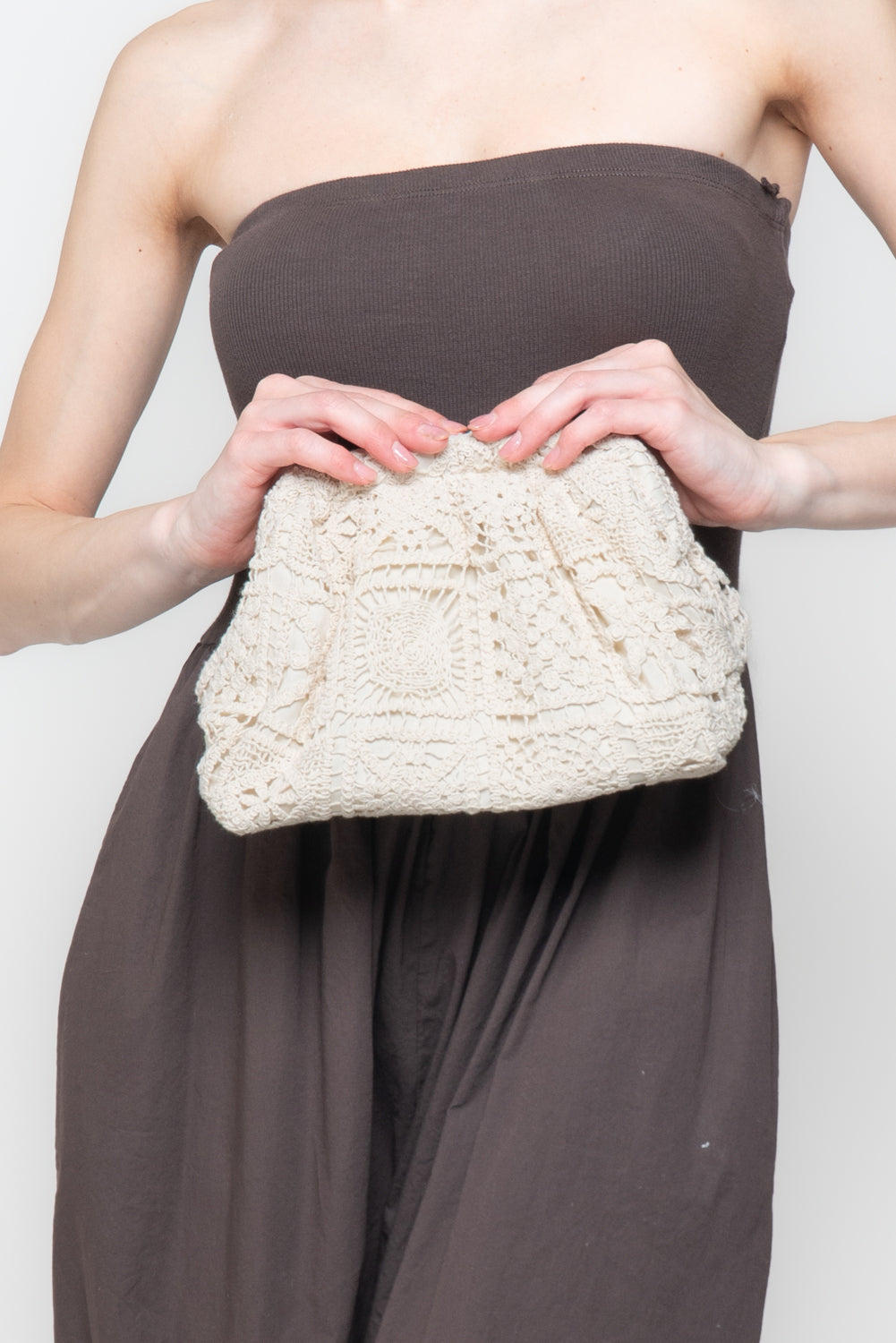 Borsa clutch in pizzo