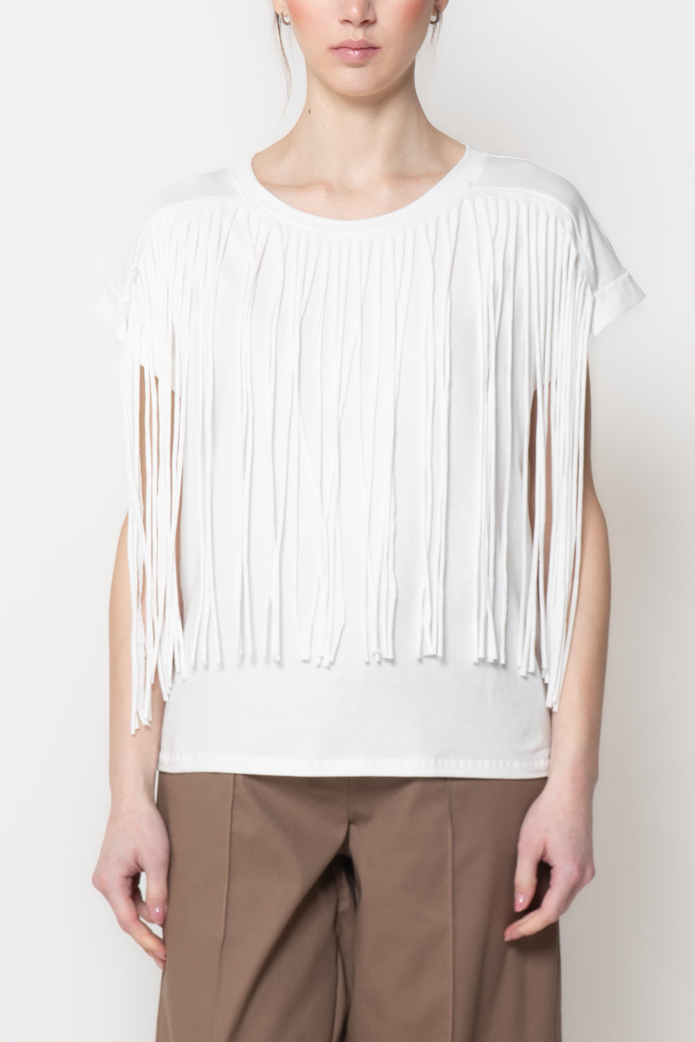 T-shirt con Frange Frontali