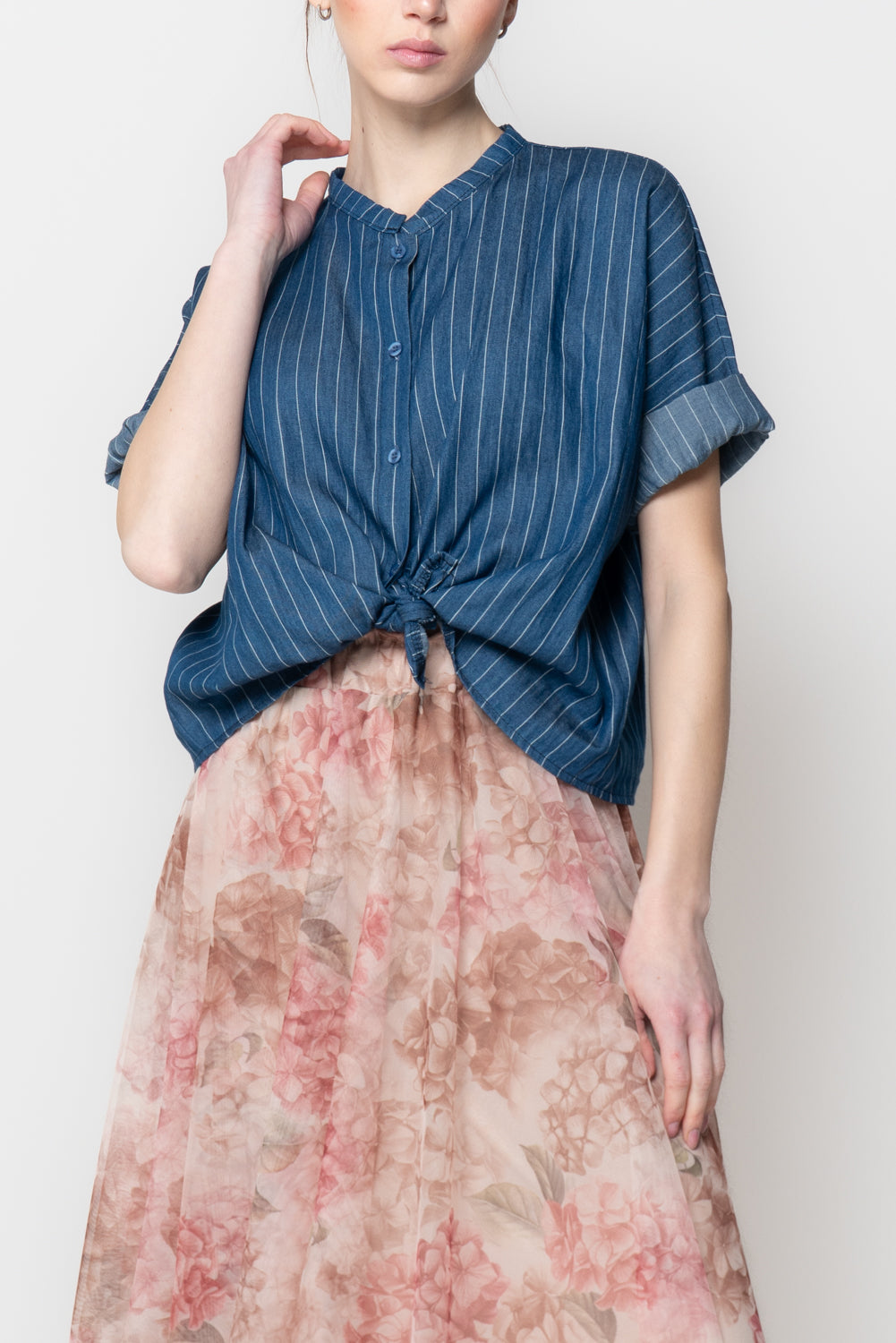 Camicia in tessuto gessata