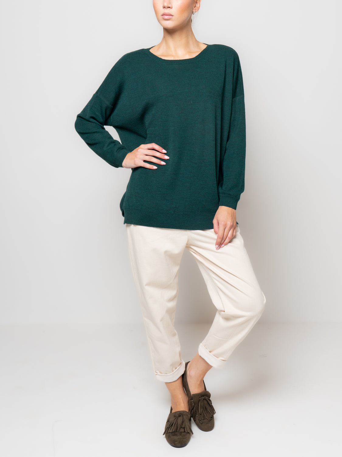 Maglia over misto lana