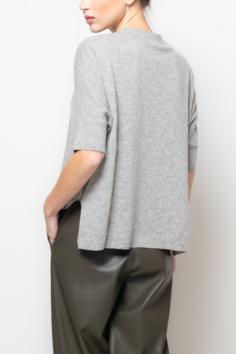 Maglia misto cashmere  manica corta