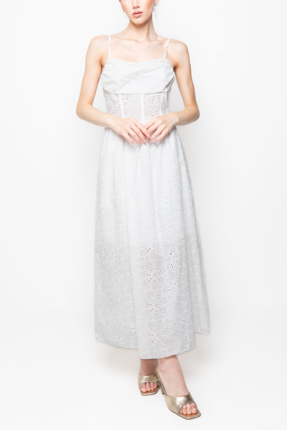 Abito Lungo in Sangallo stile Bustier