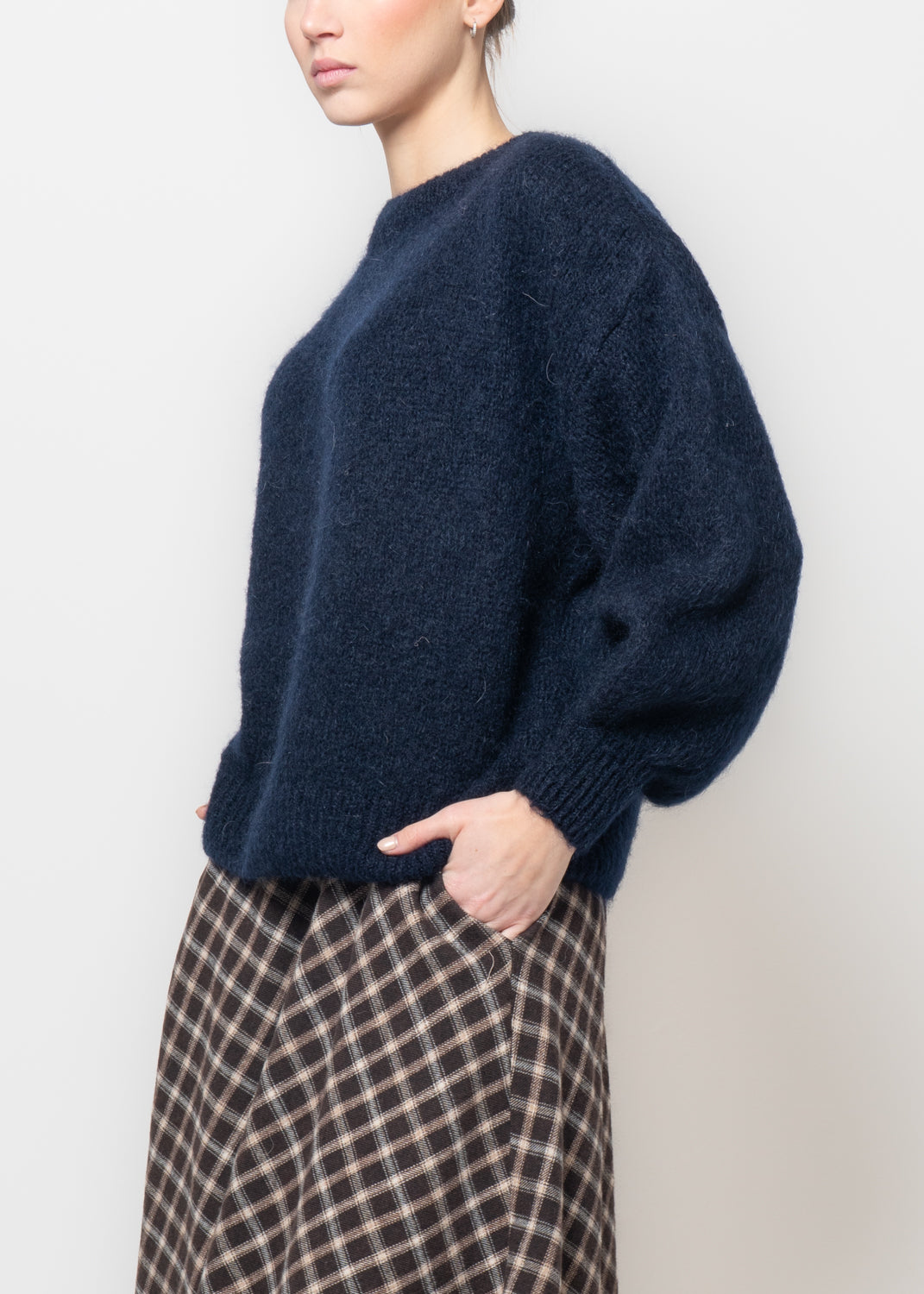 Maglia in mohair manica volume