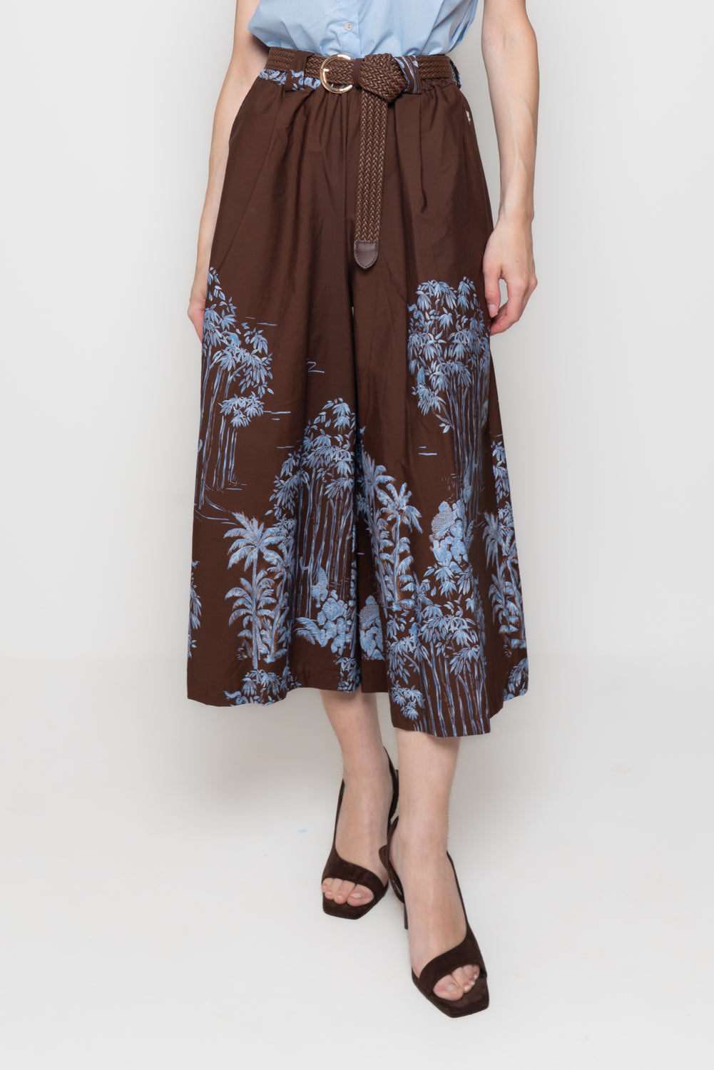 Gonna Pantalone con Stampa Tropicale